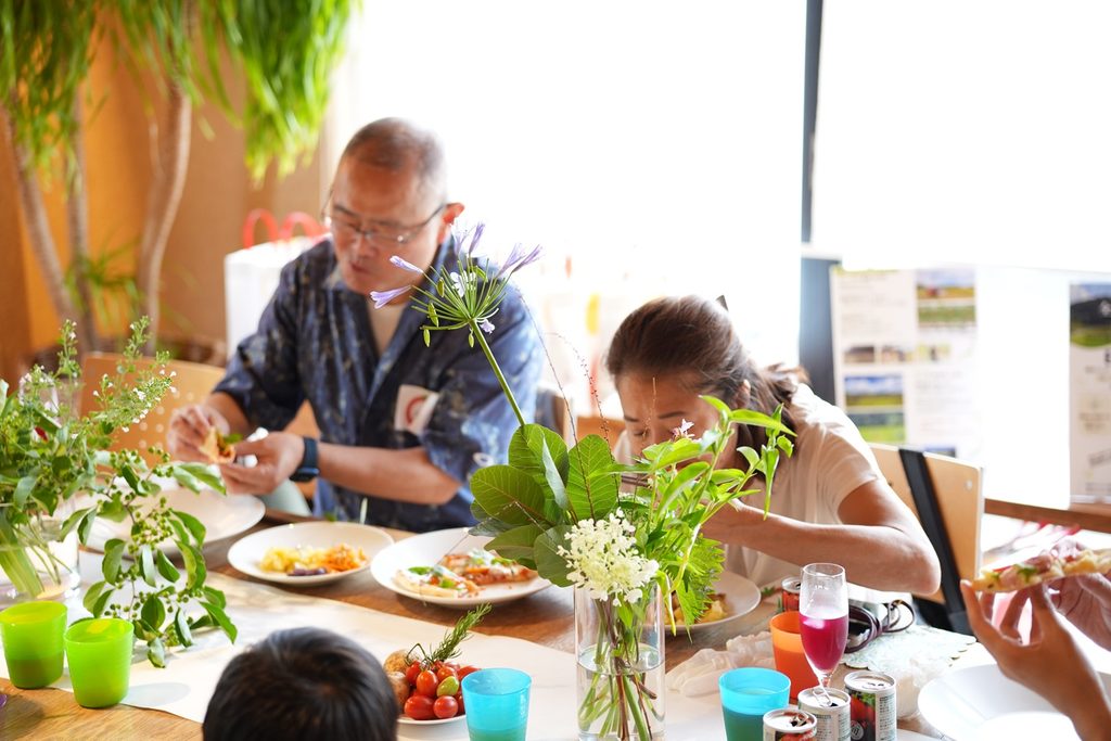 「農」と「食」の繋がりを感じられる時間、食事風景